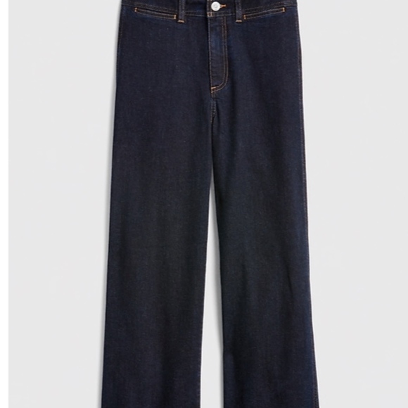 GAP High Rise Wide-Leg Crop Jeans 20 /35 Dark Blue - Picture 5 of 7